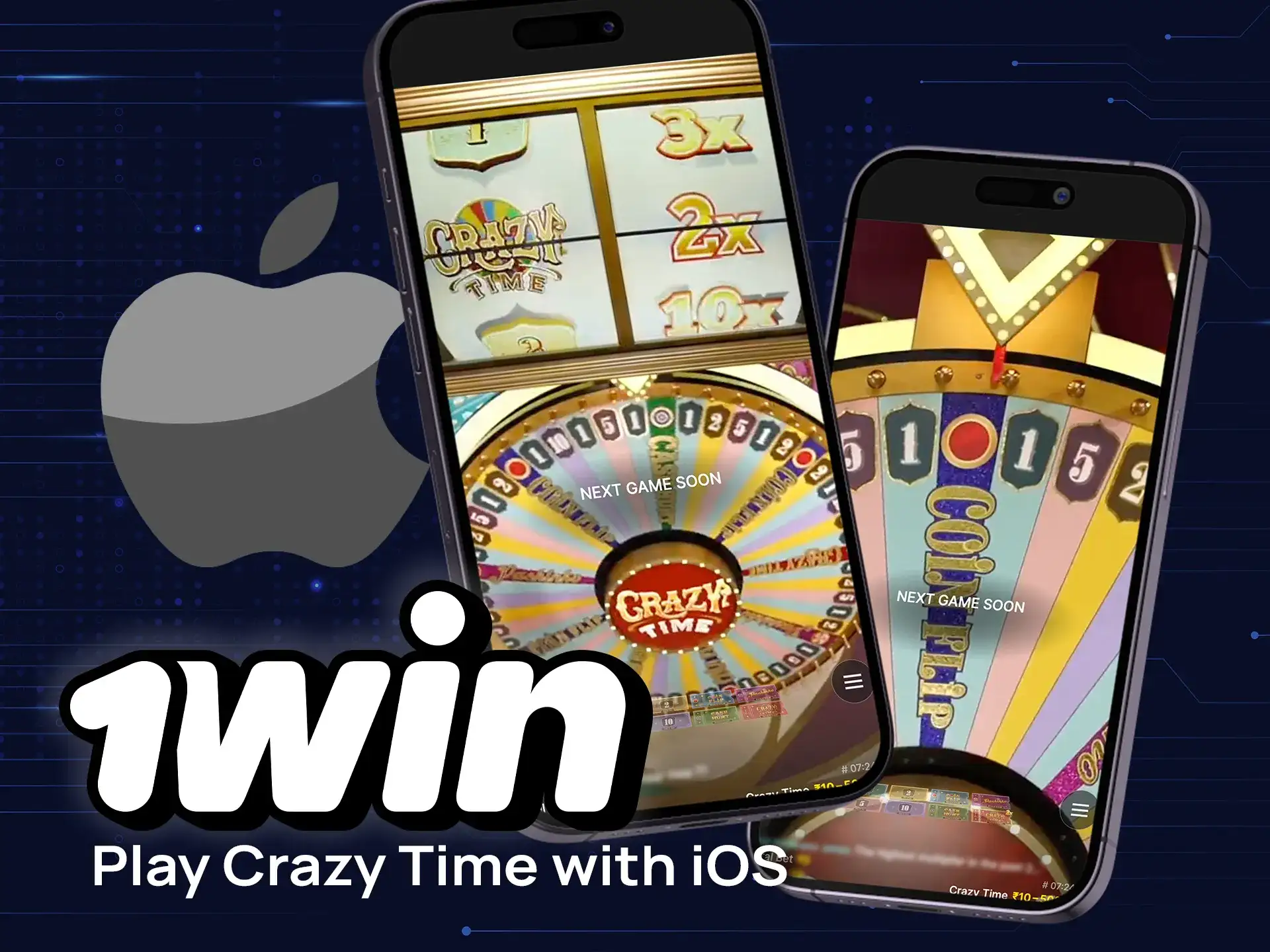 Download 1win for iOS and try your luck at Crazy Time right on your iPhone.