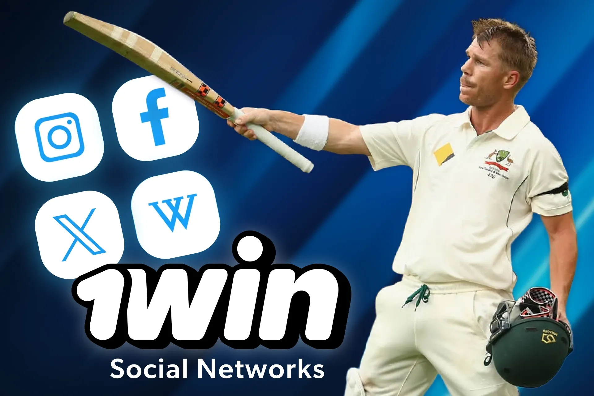 Follow David Warner on social media for 1win updates.